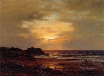 tonalism tonalist Painting - Coast Scene landscape Tonalist George Inness Beach
